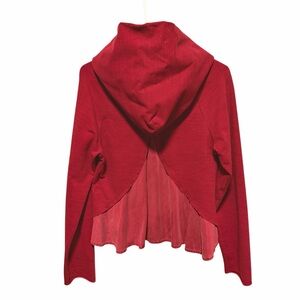 Lululemon Pull Me Over Hoodie Size 6 Red Asymmetrical French Terry